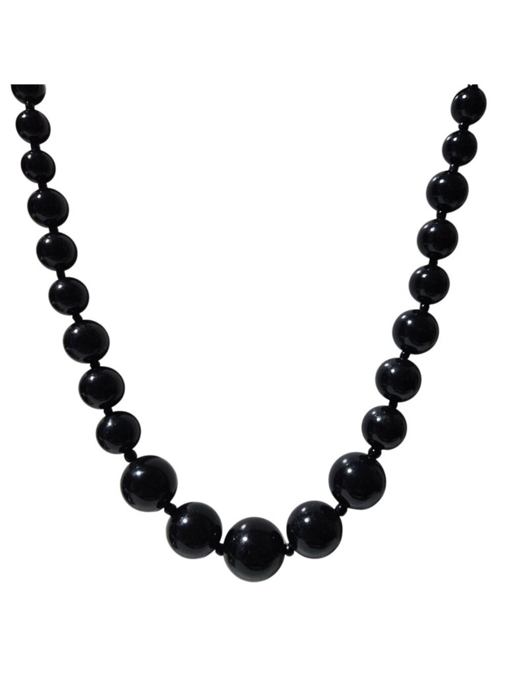 Retro Black Beaded Necklace Round Beads Classic Minimalistic Fashion Jewelry